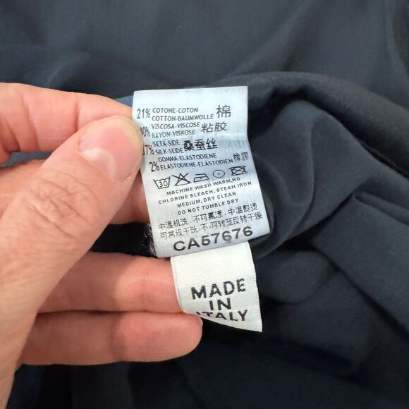 European Culture Dress Cotton Silk Blend Navy Blue Made In Italy Size SMALL - Picture 10 of 11